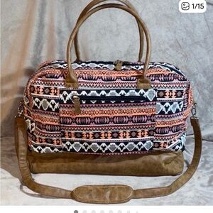 Stylish Brown and Black Patterned Men's Bag